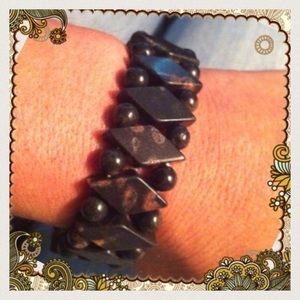 Black and brown stretch bracelet